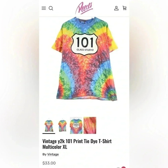 Vintage Y2K 101 Glass Studio Tie Dye Crop Top - Multi Color Size Small - Picture 5 of 7